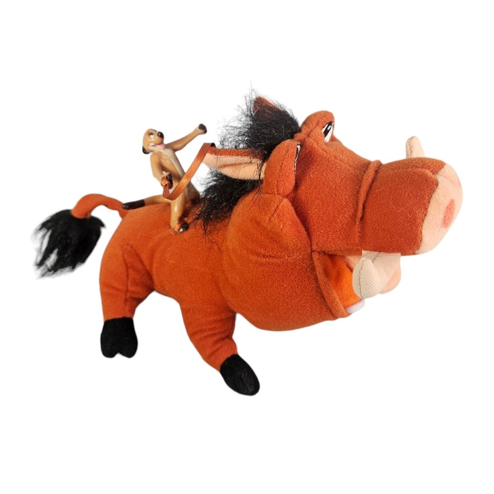 Disney The Lion King Plush Pumbaa With Riding Timon Hasbro Stuffed Animal Vtg